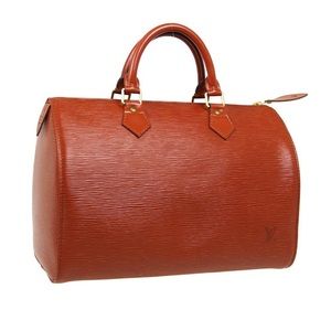 Louis Vuitton epi speedy 25 brown leather